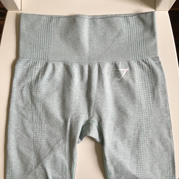 EUC Gymshark Vital Seamless Leggings Bra Set Size XS Light Green Marl Matching - Picture 5 of 16